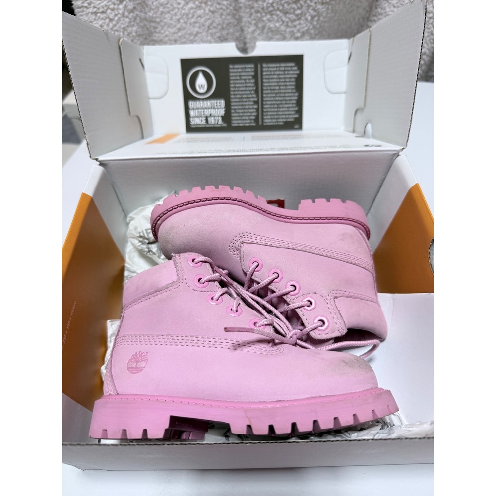 Timberland Premium 6 Inch Waterproof Boot Toddler 8 Light Pink Nubuck 0A6BE6 - Picture 6 of 6